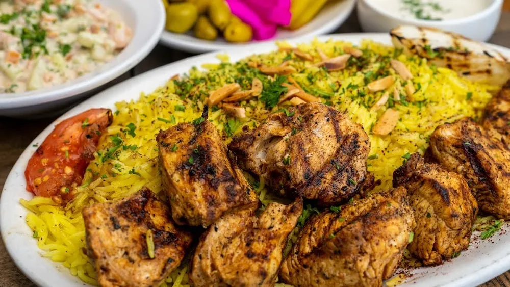 A Mix Tray of Shish Kabob Kufta Kabob Shish Tawook & Shawerma