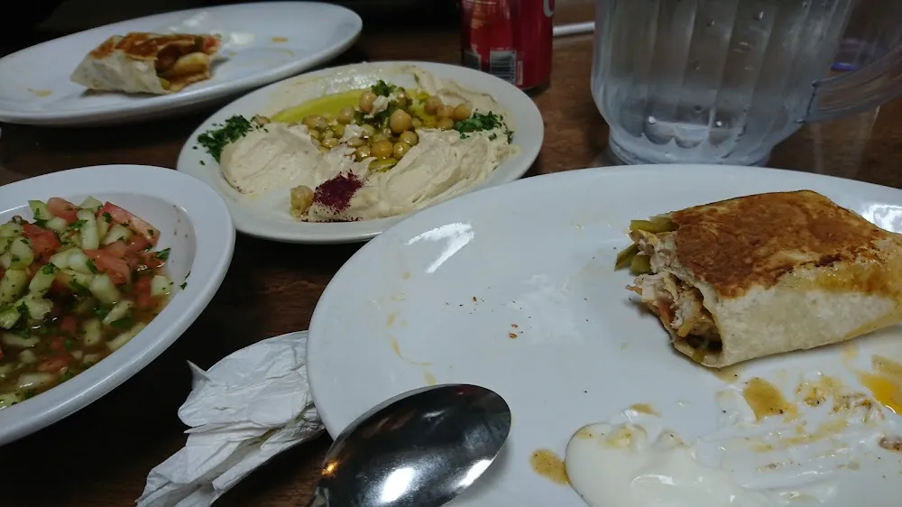 Chicken Shawarma Wrap and Hummus
